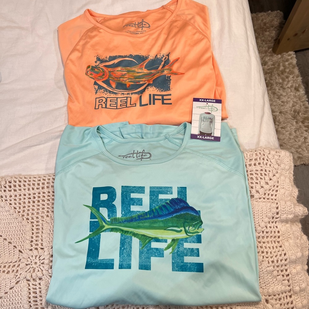 LOT/2 REEL LIFE SUN SHIRTS-2XL